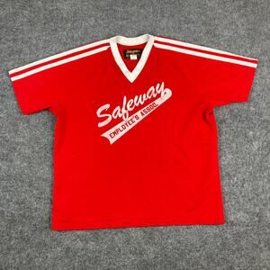 Swingster Safeway Jersey Mens 2XL Red White V-Neck Vintage Athletic Shirt